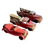 UL - Set of 3 Vintage Hubley Kiddie Toy Pressed Steel Vehicles