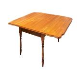 LL - Vintage Wooden Drop-Leaf Dining Table with Turned Legs
