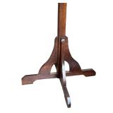 LL - Vintage Wood Coat Tree Stand and Small Upholstered Stool