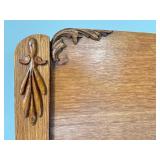 U - Vintage Full Size Wooden Bed with Carved Headboard and Footboard