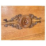 U - Vintage Full Size Wooden Bed with Carved Headboard and Footboard