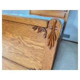 U - Vintage Full Size Wooden Bed with Carved Headboard and Footboard