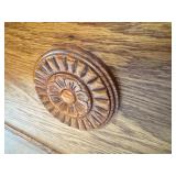 U - Vintage Full Size Wooden Bed with Carved Headboard and Footboard