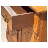 LL - Antique Wooden Washstand with Three Drawers and Cabinet