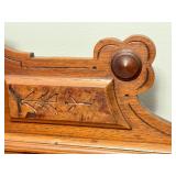 U - Antique Victorian Walnut Shelf with Ornate Decorative Back
