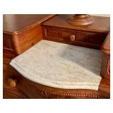 UL -Antique Victorian Wooden with Mirror and Marble Top / Antique Victorian Wishbone Dresser with Mirror