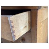 U - Antique Oak Highboy with Mirror