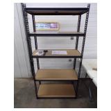 5 Shelf Metal Shelving with Wood Shelves Assembled