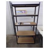 5 Shelf Metal Shelving with Wood Shelves Assembled