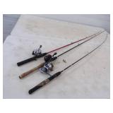 3 Fishing Rods and Reels