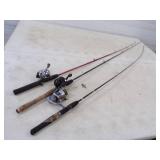 3 Fishing Rods and Reels