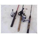 3 Fishing Rods and Reels