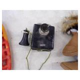 Vintage Phone, Spanish and US Ceramic Solders, Snow Boots and Snow Shoes