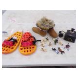 Vintage Phone, Spanish and US Ceramic Solders, Snow Boots and Snow Shoes