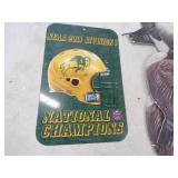 Hunting Artwork, Goose Decoys and Bison 2011 National Champions Sign