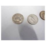 1 Barber Dime  3 Mercury dimes Coin 90% Silver