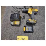 Dewalt 20 Volt Drill, (3) Batteries...