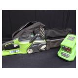GREENWORKS DIGIPRO CHAINSAW / BATTERY AND CHARGER