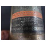 ANTIQUE 1920 BRASS FYR-FYTER FIRE EXTINGUISHER