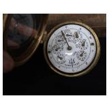 ANTIQUE BRASS AND PORCELAIN WATER METER