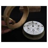 ANTIQUE BRASS AND PORCELAIN WATER METER