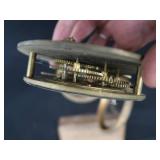 ANTIQUE BRASS AND PORCELAIN WATER METER