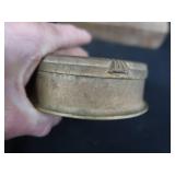 ANTIQUE BRASS AND PORCELAIN WATER METER