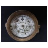ANTIQUE BRASS AND PORCELAIN WATER METER