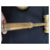 SOLID BRASS GAVEL AND SOUND BLOCK