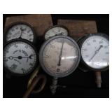 5 COLLECTIBLE VINTAGE? ANTIQUE? GAUGES