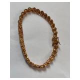 Diamond Accent Bracelet 18kt Gold Over Sterling Silver 7.5in