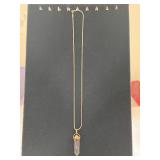 Sterling Silver Quartz and Onyx Pendant Necklaces