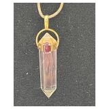 Sterling Silver Quartz and Onyx Pendant Necklaces