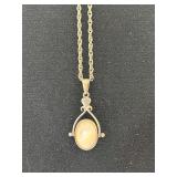 Sterling Silver Quartz and Onyx Pendant Necklaces