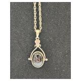 Sterling Silver Quartz and Onyx Pendant Necklaces