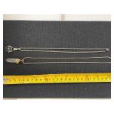 Sterling Silver Quartz and Onyx Pendant Necklaces