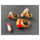 Lot of 3 Lone Ranger 1940s Atom Bomb Premium Rings