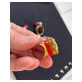 Lot of 3 Lone Ranger 1940s Atom Bomb Premium Rings