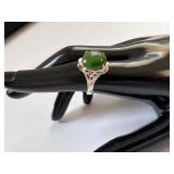 Set of 2 Sterling Silver Jade Rings