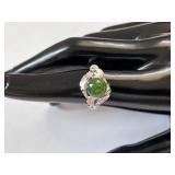 Set of 2 Sterling Silver Jade Rings