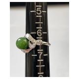 Set of 2 Sterling Silver Jade Rings