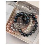 Lot of Freshwater Cultured Pearl Jewelry with Necklaces, Bracelets, and Earrings