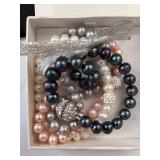 Lot of Freshwater Cultured Pearl Jewelry with Necklaces, Bracelets, and Earrings