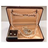 Lot of Freshwater Cultured Pearl Jewelry with Necklaces, Bracelets, and Earrings