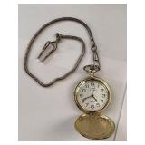 Collection of 4 Vintage Pocket Watches with Chains and Engraved Cases