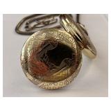 Collection of 4 Vintage Pocket Watches with Chains and Engraved Cases