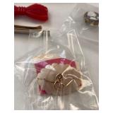 Collection of Vintage Pins and Tie Clips with Enamel Badges and Nurse Name Pin