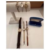 Vintage Ladies Wristwatch Collection with Display and Velvet Case