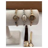 Vintage Ladies Wristwatch Collection with Display and Velvet Case