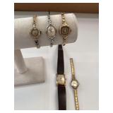 Vintage Ladies Wristwatch Collection with Display and Velvet Case